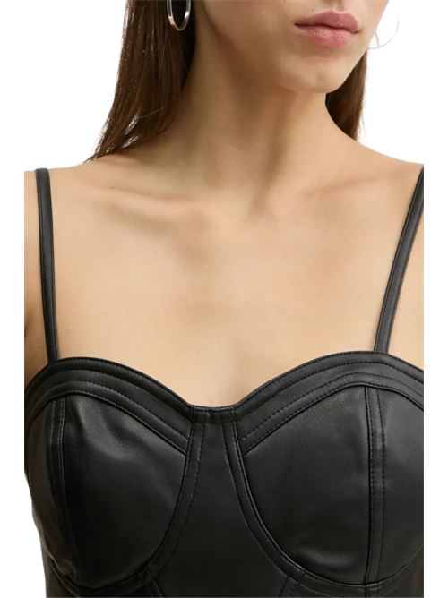 Top donna nero in ecopelle Karl Lagerfeld jeans | A1W11011999